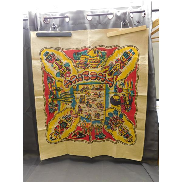 Canvas Tapestry Map Arizona  34" x 38"