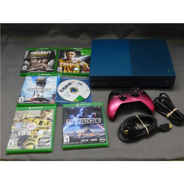 Lot of Assoryed Xbox One Console, Controller, Power and HDMI, 6 Games