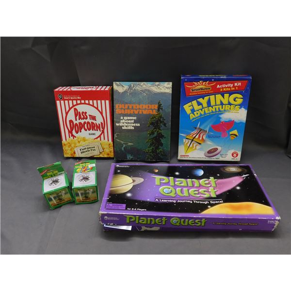 Lot of 6pcs Vintage Board Games Tabletop Games Flying Adventures Activity Kit, Outdoor Survival, etc