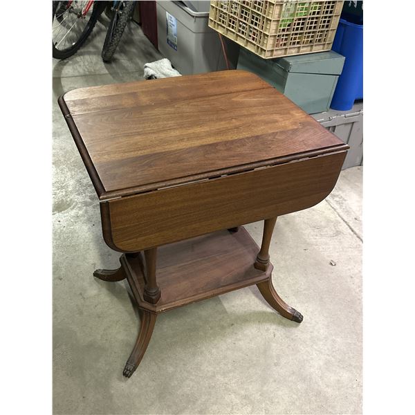 Drop-leaf Claw-Foot Wooden Table