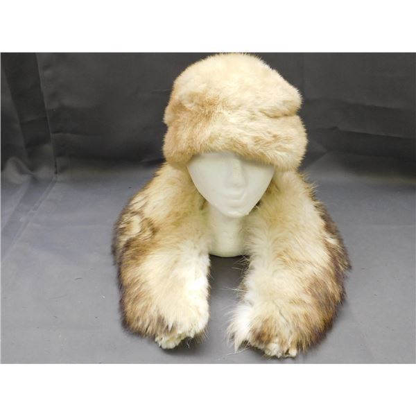 Authentic Vintage Fur Hat and Cowl Scarf Pelt
