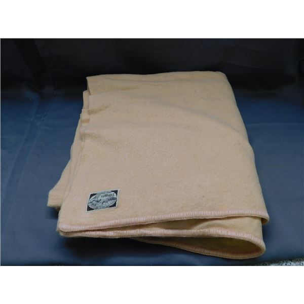 All Wool Made in England Peach Vintage Blanket