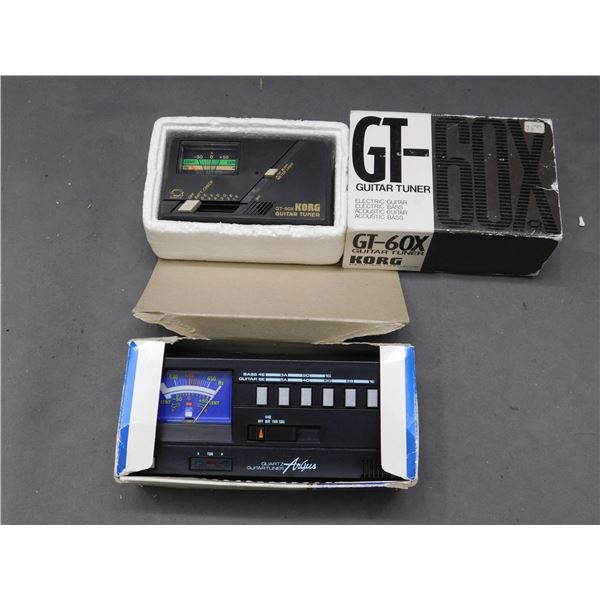 Lot of 2 Guitar Tuners GT-60X KORG and KT-001 Argus