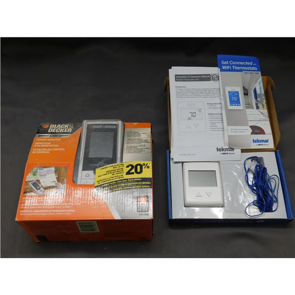 Lot of 2 Wifi Thermostat , Black & Decker Power Monitor