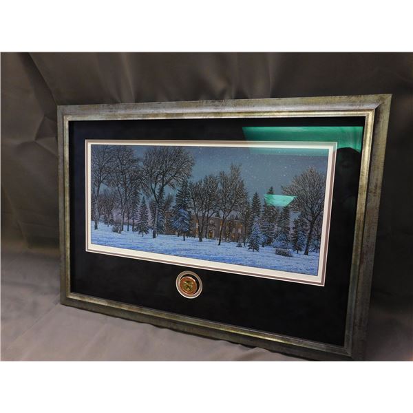 Framed Saskatchewan Officer's Mess Artist Signed and Numbered Print "Evening Gathering"