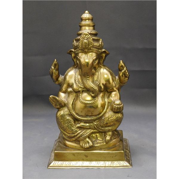 Indian Brass Ganesha Statue 11" Buddhist
