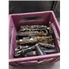 Image 1 : Crate Full of Clarinet Parts Pieces for repair / restoration w Crate