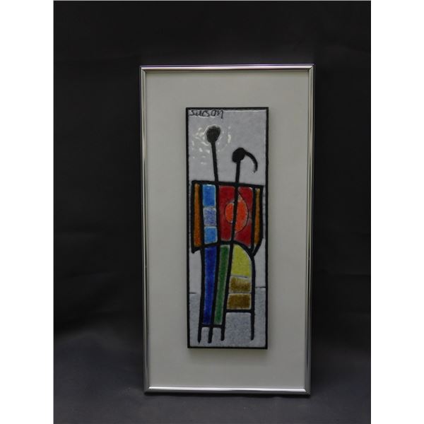 Framed Tile Cubist Art by Charles Sucsan (friend of Picasso)