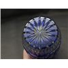 Image 4 : Cobalt Blue Cut to Clear Crystal Vase