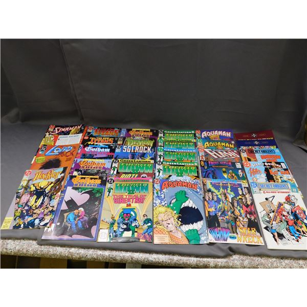 Lot of 28 Comics DC Green Lantern, Aquaman, Secret Origins, Gotham, The Heckler, Starman, Lobo