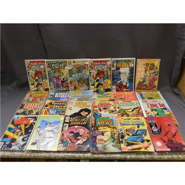 Lot of 24 The New Mutants, I Love You, Hot Rods, Fighting Army, Fantastic Four, etc