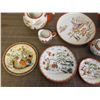 Image 3 : Lot of Red Trim Asian Fine Bone China Tea Set Pot, Plates, Cream Sugar, etc