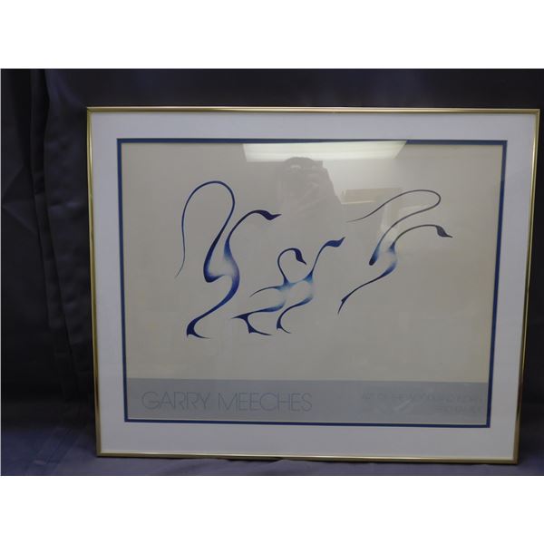 Garry Meeches Art of the Woodland Indian "Bird Family" Framed Indigenous Art Print