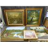 Image 1 : Lot of 5 Original Hand Painted Nature / Landscape Paintings