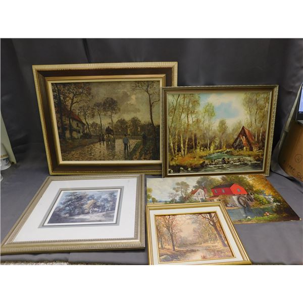 Lot of 5 Textured Art Prints 4 Framed