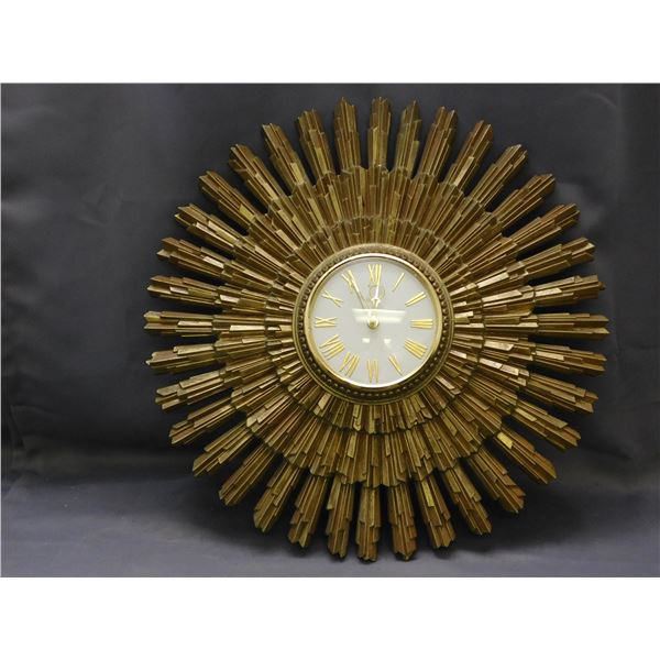 Vintage Syroco Sunburst Wall Clock *as is*