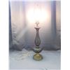 Image 1 : Vintage Glass & Metal Base Table Lamp (no shade) 33"  works.