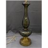 Image 3 : Vintage Glass & Metal Base Table Lamp (no shade) 33"  works.