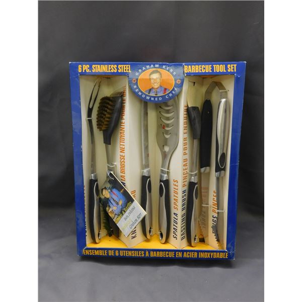 6pcs Stainless Steel Barbeque Tool Set Graham Kerr NOS