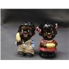 Image 1 : Black Americana Sweet Corn Boy and Girl with Cork Plug