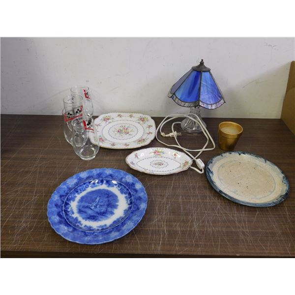 END OF THE RUN Royal Albert, Glasses, Table Lamp (As is), Candle, Pottery Plate