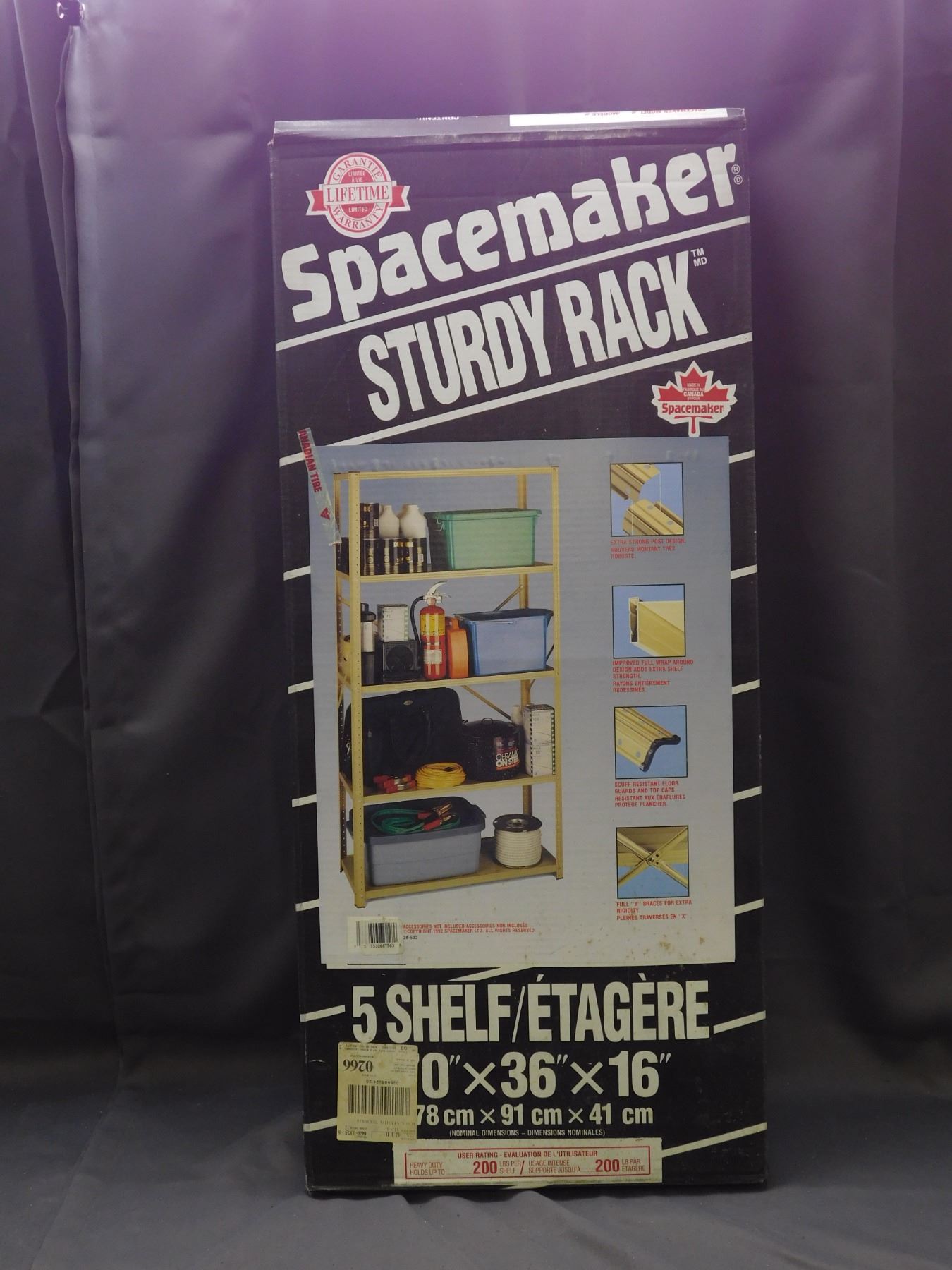 Spacemaker Sturdy Rack 5 Shelf Storage Rack NOS