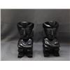 Image 1 : Pair of Onyx Stone Tribal Folk Bookends 8"