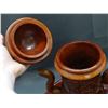 Image 7 : Carved Wooden Tea Pot with 4 Cups and Saucers Demitasse