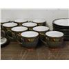 Image 2 : Denby England Stoneware Cups and Saucers Set of 10 Aztec Pattern