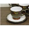 Image 3 : Denby England Stoneware Cups and Saucers Set of 10 Aztec Pattern
