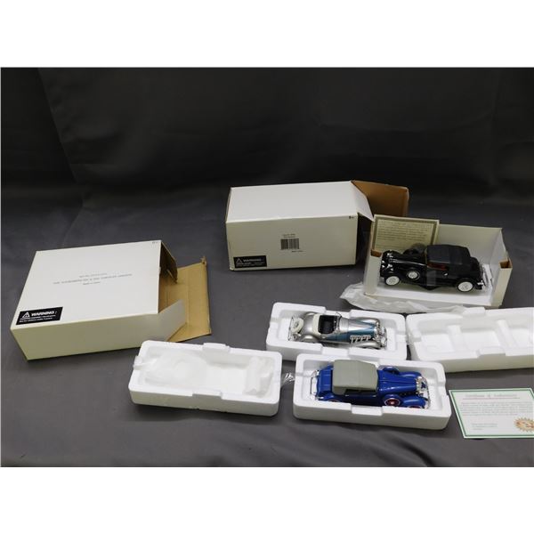 Lot of 2 Die Cast 1934 Packard and 1935 Duesenberg SSJ & Chrysler Lebaron Cars w boxes