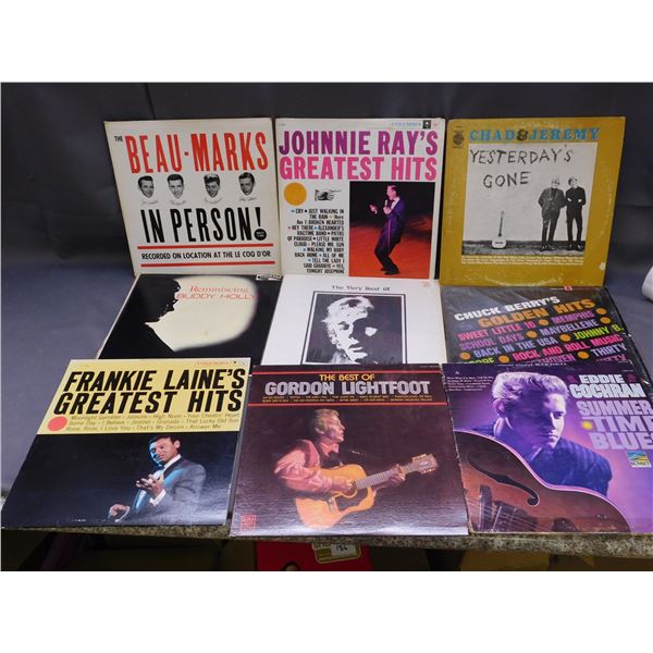 Lot of 9 Vinyl Records Chuck Berry, Johnnie Ray, Beau Marks, Chad & Jeremy, Frankie Laine