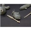 Image 4 : Signed and Dated Inuit Artist Soapstone Indigenous Sculptures Narwhals, Figure, Bone Base, Accessory