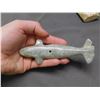 Image 6 : Signed and Dated Inuit Artist Soapstone Indigenous Sculptures Narwhals, Figure, Bone Base, Accessory