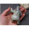 Image 7 : Signed and Dated Inuit Artist Soapstone Indigenous Sculptures Narwhals, Figure, Bone Base, Accessory