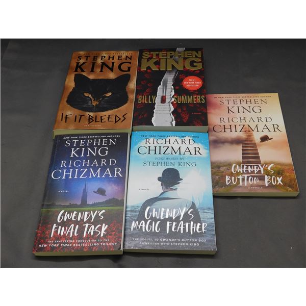 Lot of 5 Stephen King Paperback Novels Billy Summers, If It Bleeds, Gwendy's Trilogy