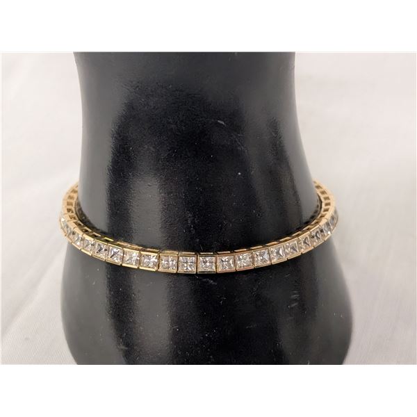 7" 14k Gold Cubic Zirconia Tennis Bracelet