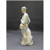 Image 2 : Vintage Porcelain Made in Spain Dog Walking Boy *damage*