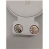 Image 1 : 14k Gold Stud Chinese Character Earrings 4.5 grams
