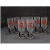 Image 1 : Set of 8 1950s Federal Highball Black Americana Devil Sin MCM Frosted Glass Bar Glasses