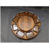 Image 2 : Vintage Digsmed Danmark Lazy Susan Wooden Snack Tray with 6 Dishes