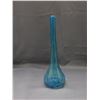 Image 1 : Vintage MCM Art Glass Blown Glass Blue Vase Drip Pattern Psychedelic 17"