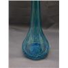 Image 2 : Vintage MCM Art Glass Blown Glass Blue Vase Drip Pattern Psychedelic 17"
