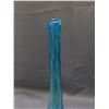 Image 3 : Vintage MCM Art Glass Blown Glass Blue Vase Drip Pattern Psychedelic 17"