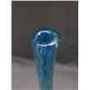 Image 4 : Vintage MCM Art Glass Blown Glass Blue Vase Drip Pattern Psychedelic 17"