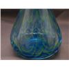 Image 5 : Vintage MCM Art Glass Blown Glass Blue Vase Drip Pattern Psychedelic 17"