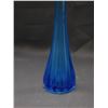 Image 3 : Art / Blown / Swung Glass Blue Vase 17"
