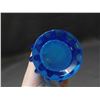 Image 4 : Art / Blown / Swung Glass Blue Vase 17"