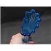 Image 5 : Art / Blown / Swung Glass Blue Vase 17"