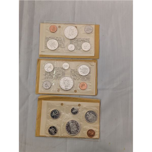Lot of 3 Canada 1966 Uncirculated Coin Sets